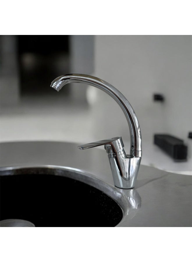 Excellent Kitchen Sink Mixer Deck Mounted – Chrome Finish, Zinc Alloy Body, 35mm Ceramic Cartridge - Image 2